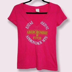 Abercrombie & Fitch Y2K Short Sleeve Tee Pink Womens Size Small